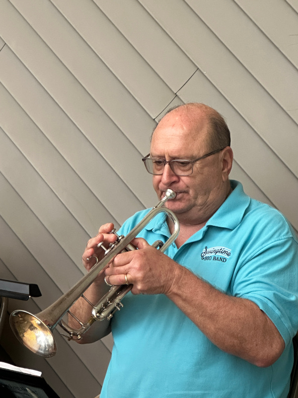 Ray Vitullo trumpet musician playing during 2026 Austintown Park concert