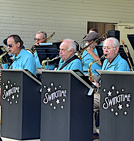 saxophone musicians performing during concert