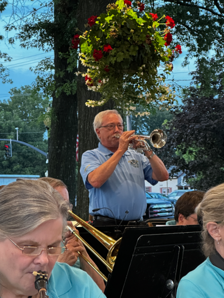 Ron Carson playing the trumpet